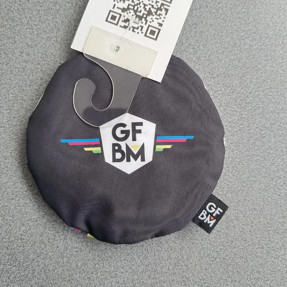 Black back of the GFBM coin purse with the crest and the colour stripes