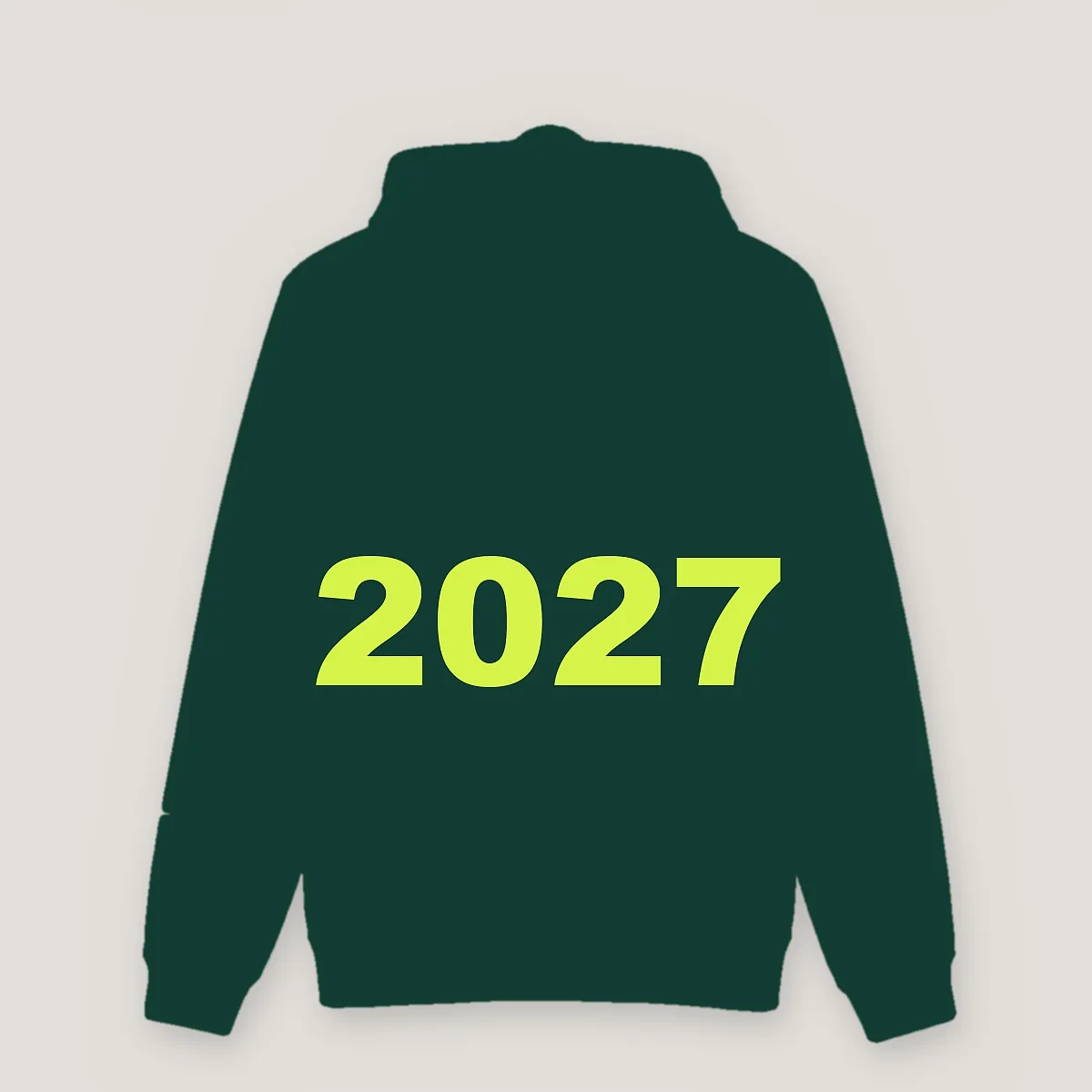 Silhouette of the 2027-edition hoodie, design still to be revealed