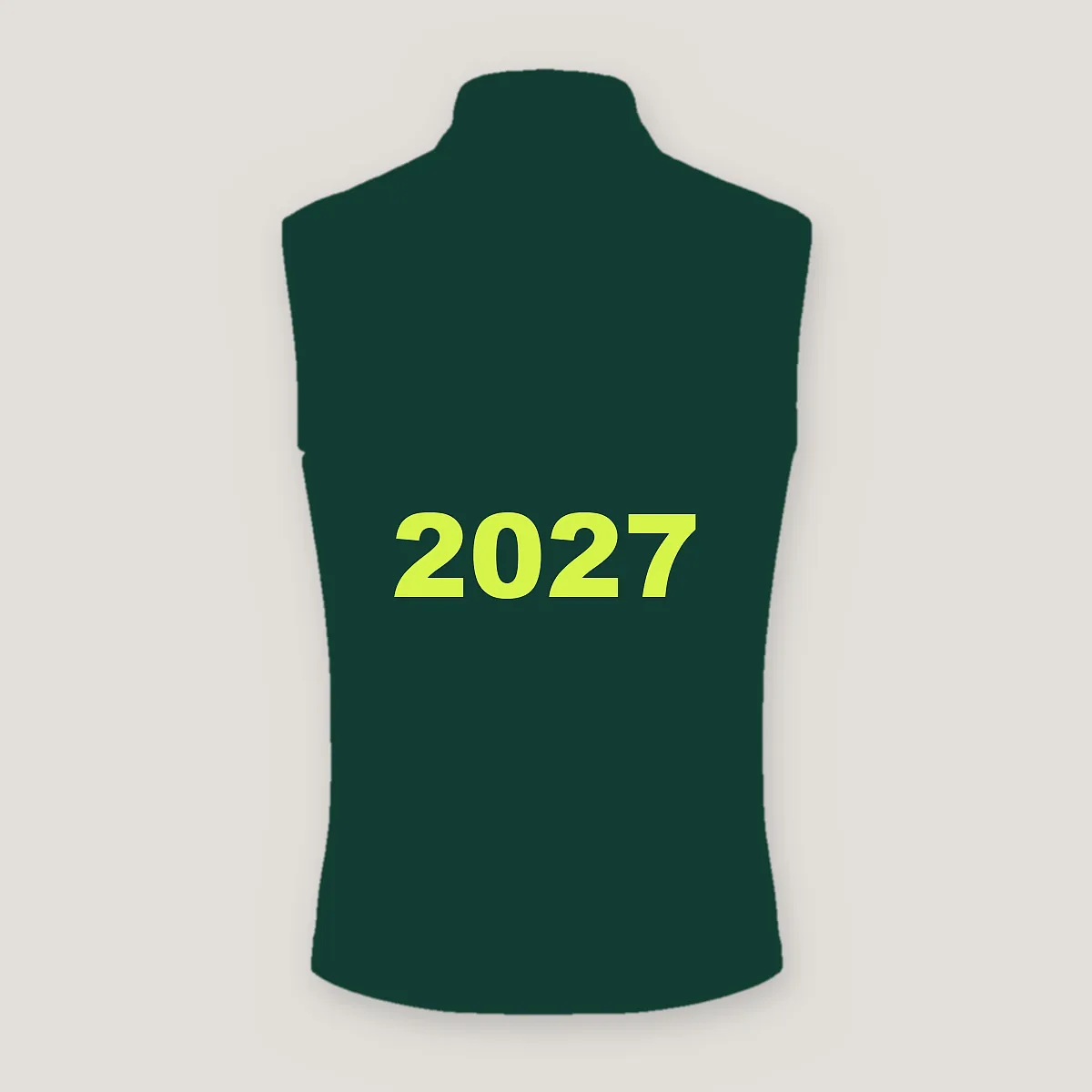 Silhouette of the 2027-edition vest, design still to be revealed